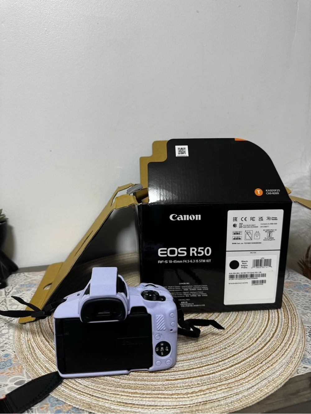 Canon Digital Camera Kit in Black with Red-Trim Strap